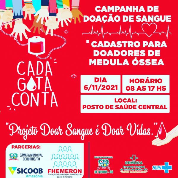 CADA GOTA CONTA! campanha para doação de sangue
