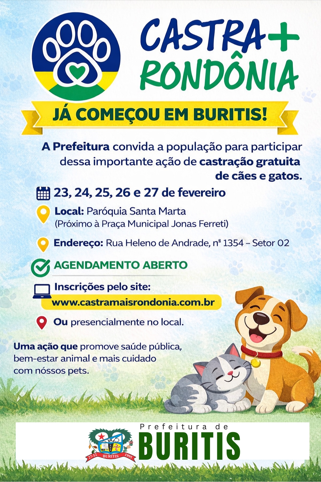 AÇÃO DO CASTRA MAIS RONDÔNIA LEVA ATENDIMENTO GRATUITO DE CASTRAÇÃO ANIMAL A BURITIS