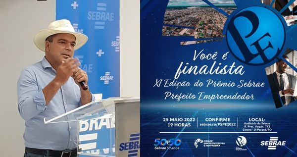 BURITIS: Roni Irmãozinho, é indicado ao prêmio Sebrae Prefeito Empreendedor 2022