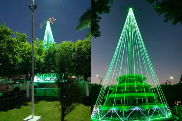 Reciclar pra Enfeitar: Prefeitura de Buritis inaugura iluminação e decoração de Natal